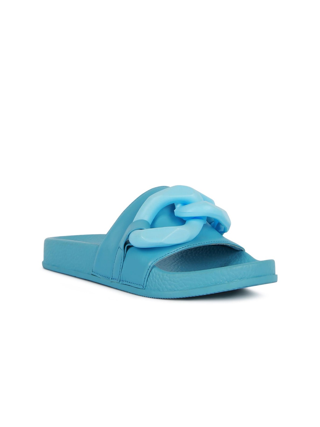 

London Rag Women Blue Open Toe Flats With Buckles
