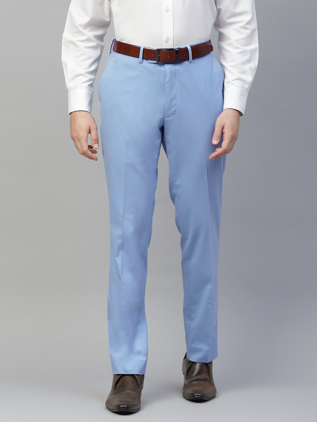 

Marks & Spencer Men Blue Solid Slim Fit Trousers