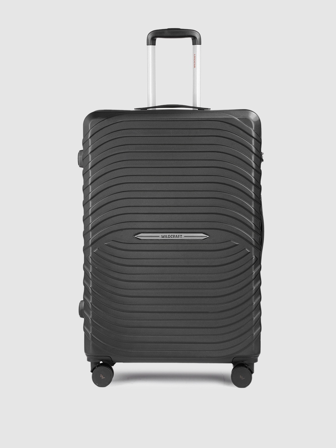 

Wildcraft Black Helios Textured Hard Sided Large Trolley Suitcase