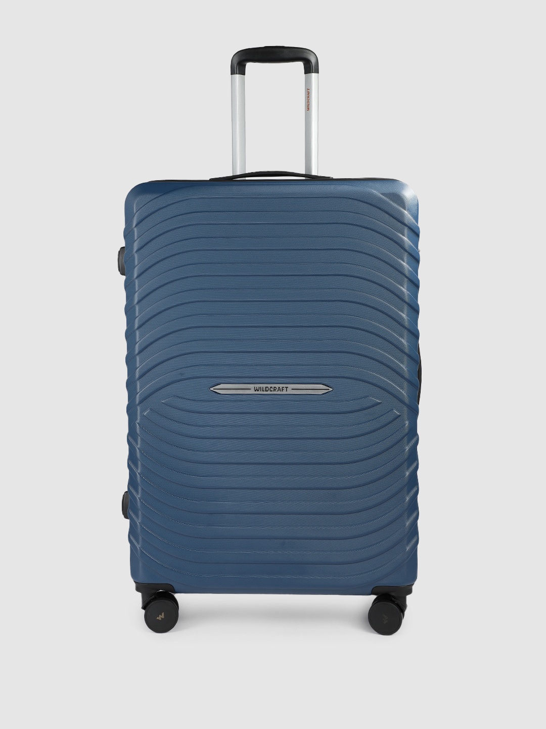 

Wildcraft Helios Textured Hard Sided Large Trolley Suitcase, Navy blue