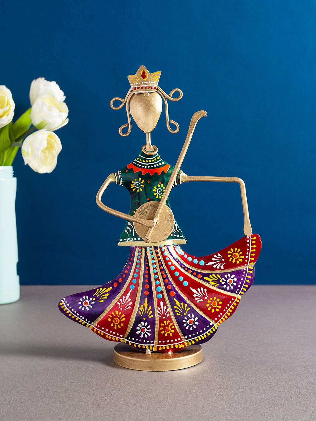 

Golden Peacock Gold-toned & Purple Musician Lady Showpieces