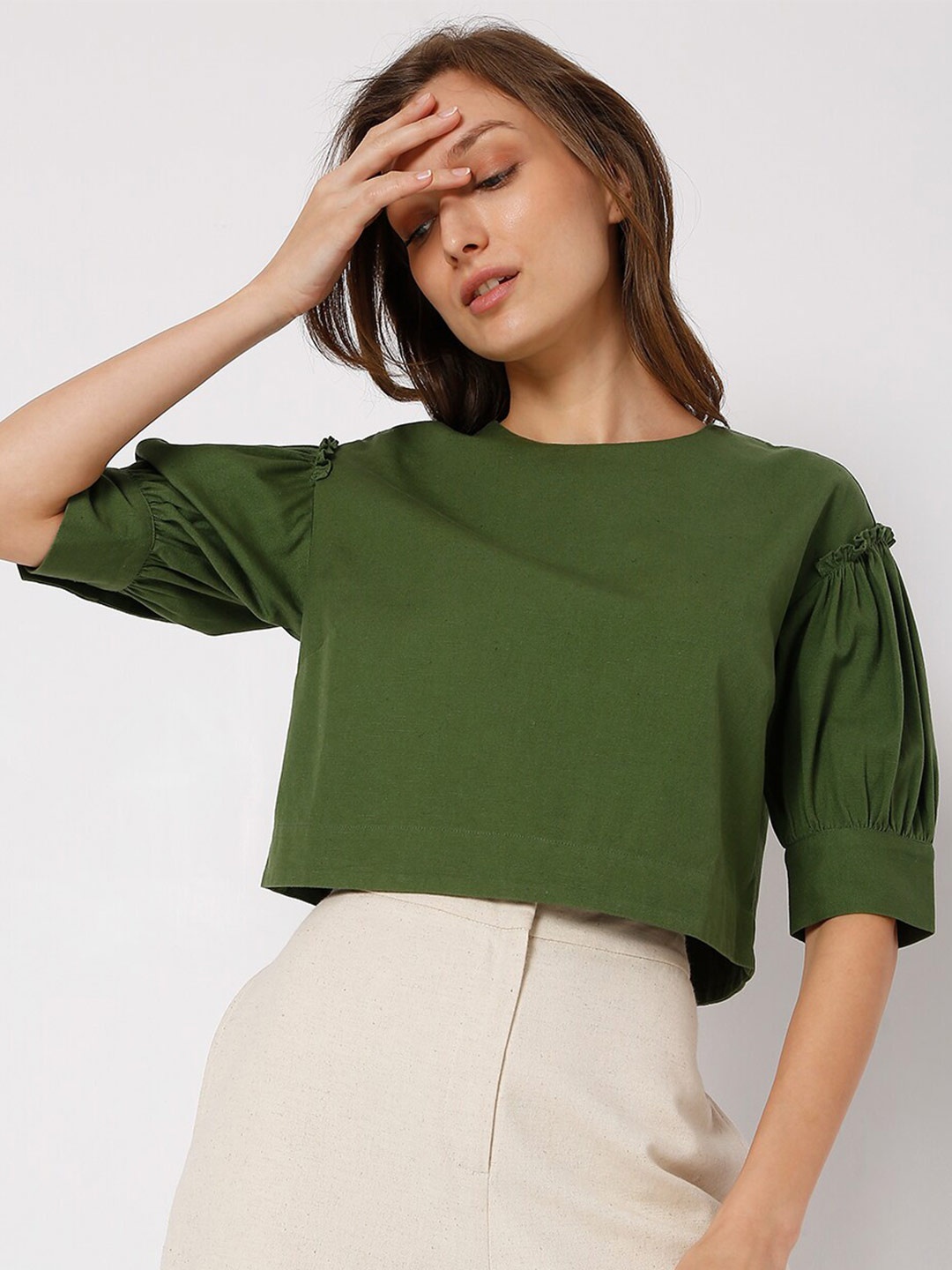 

Vero Moda Green Ruffles Top