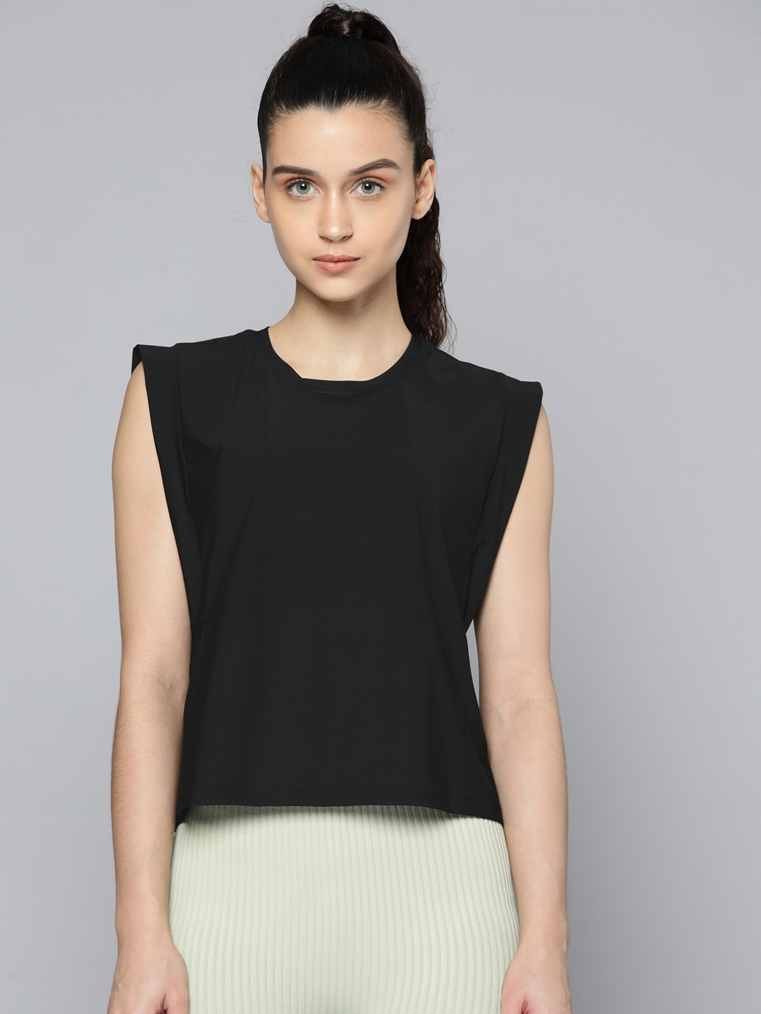 

Fitkin Women Black Solid T-shirt