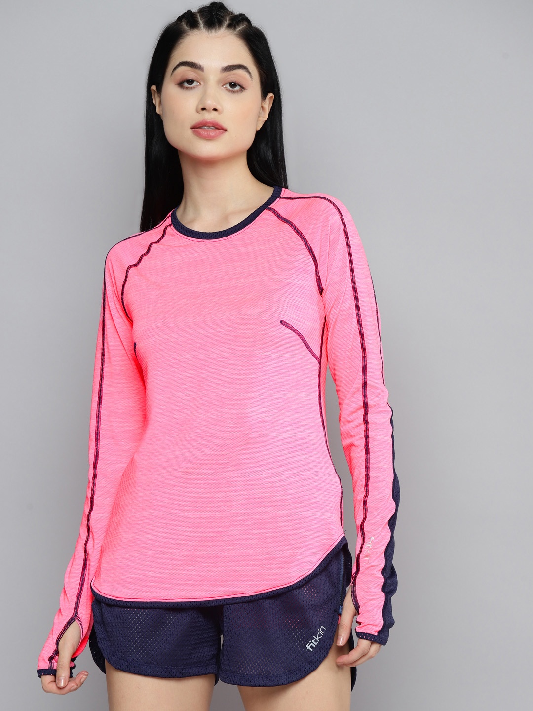 

Fitkin Women Pink Solid T-shirt