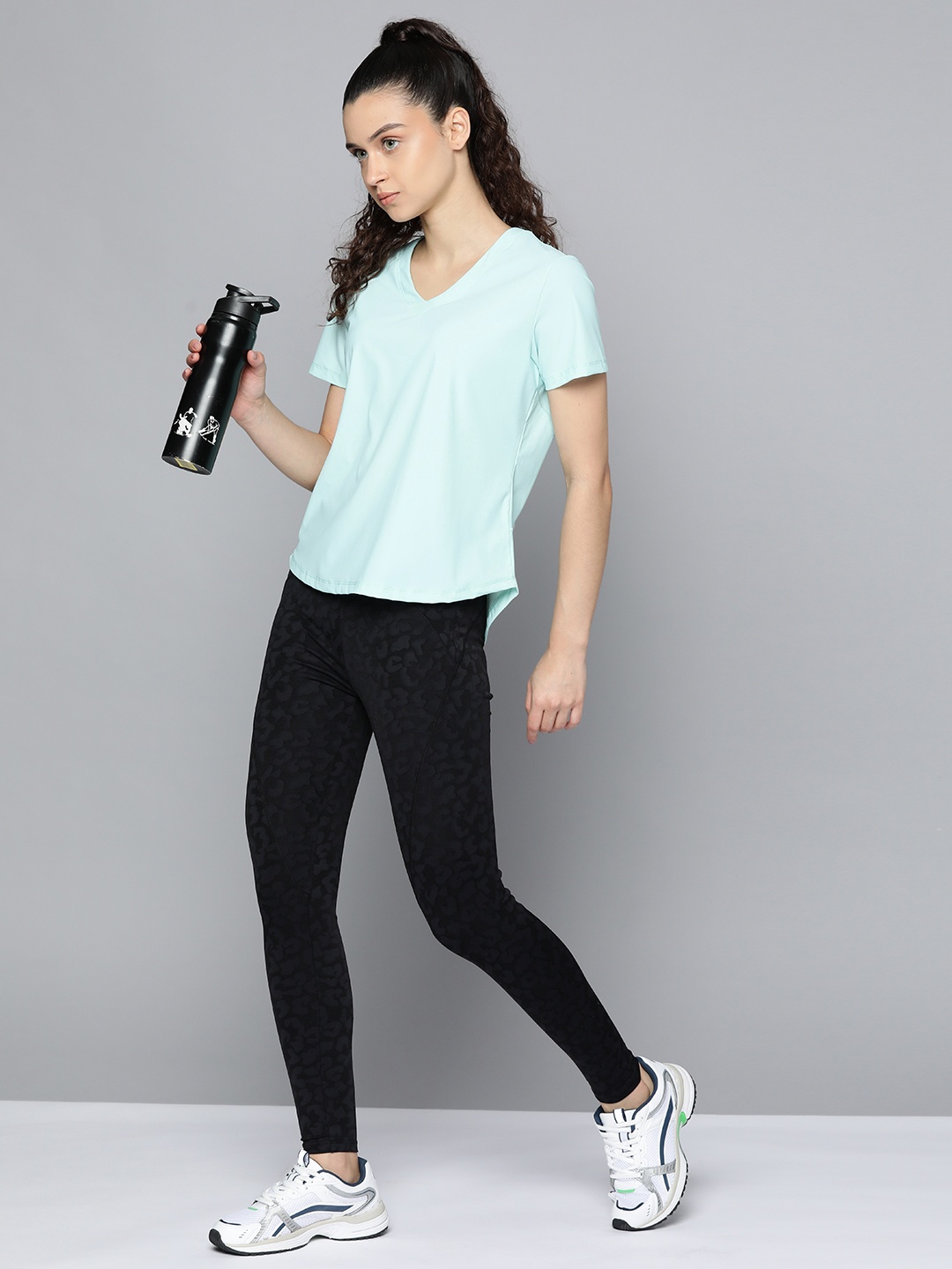 

Fitkin Women Sea Green Solid T-shirt