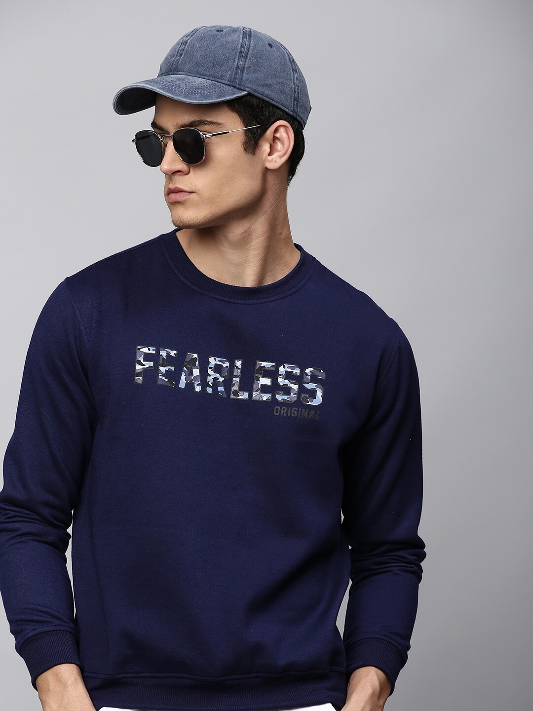 

High Star Men Navy Blue Printed Sweatshirt
