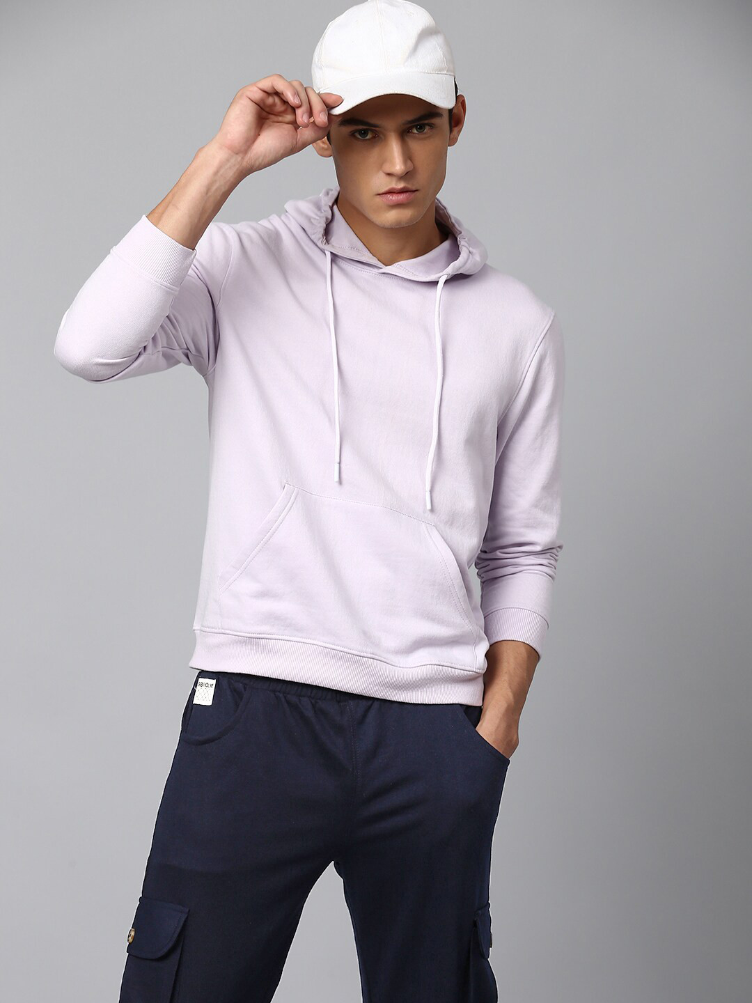 

High Star Men Hooded Fleece Sweatshirt, Lavender