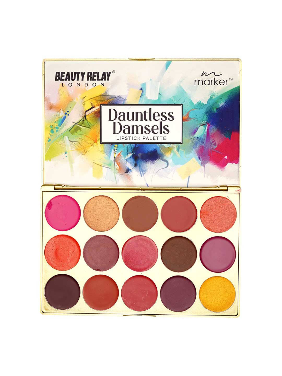 

BeautyRelay London Marker Semi Matte Creamy Lipstick Palette 42g - Dauntless Damsels, Multi