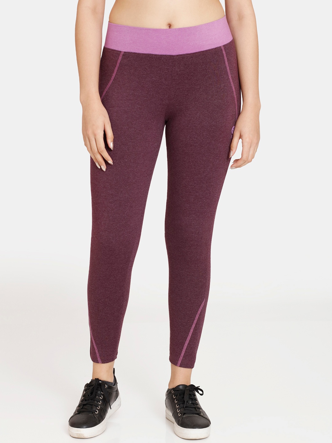 

Rosaline by Zivame Women Purple Solid Ankle-Length Tights