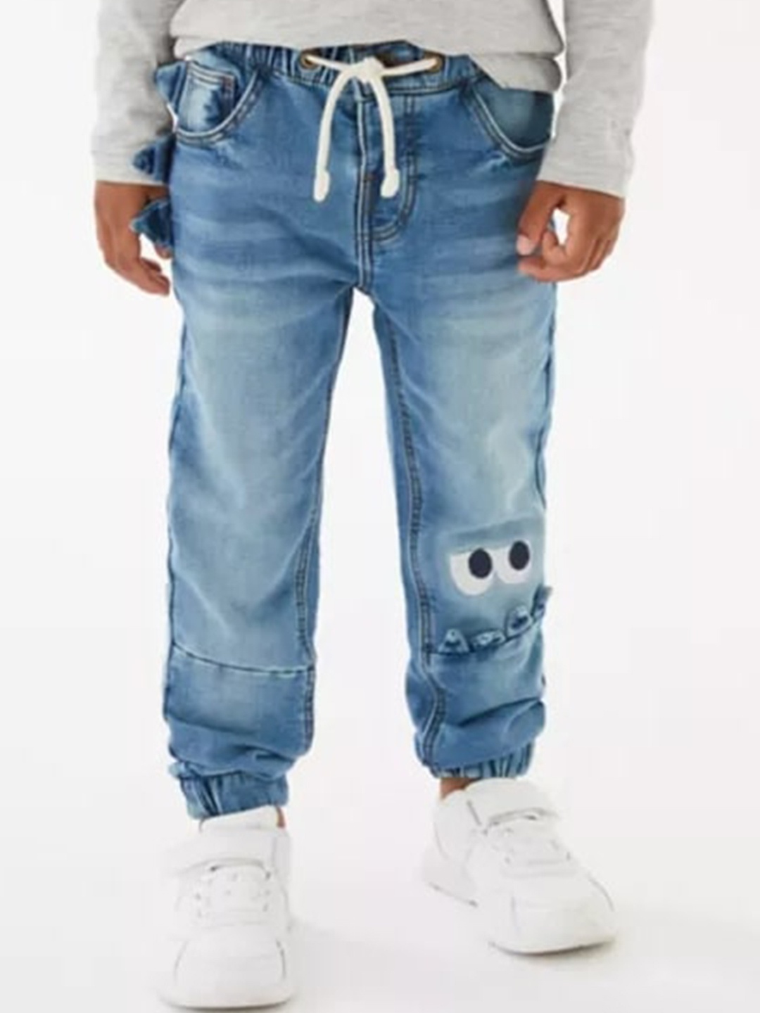 

Marks & Spencer Boys Blue High-Rise Heavy Fade Cuffed Hem Pure Cotton Jeans