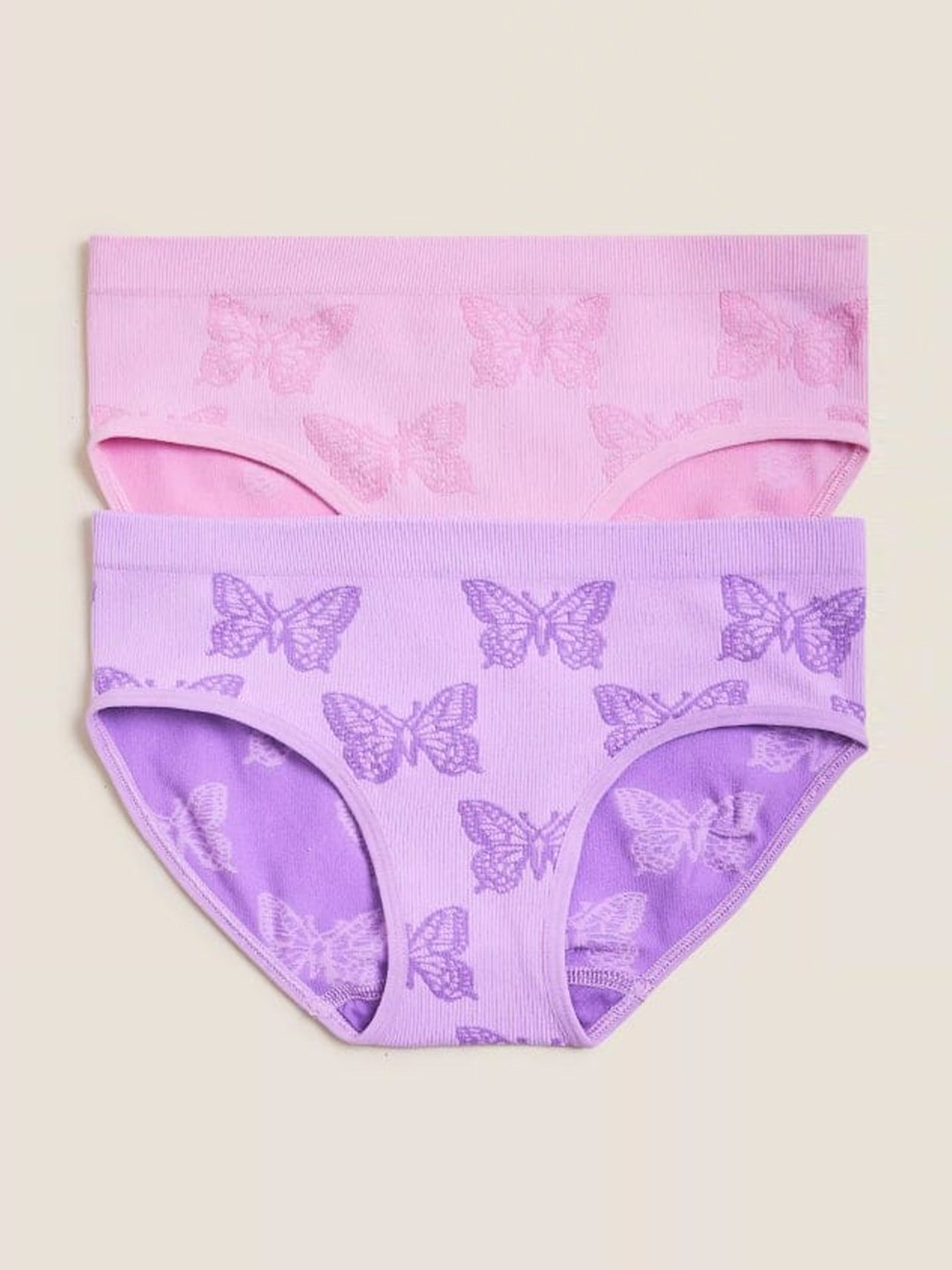 

Marks & Spencer Kids Pack Of 2 Printed Basic Briefs, Pink