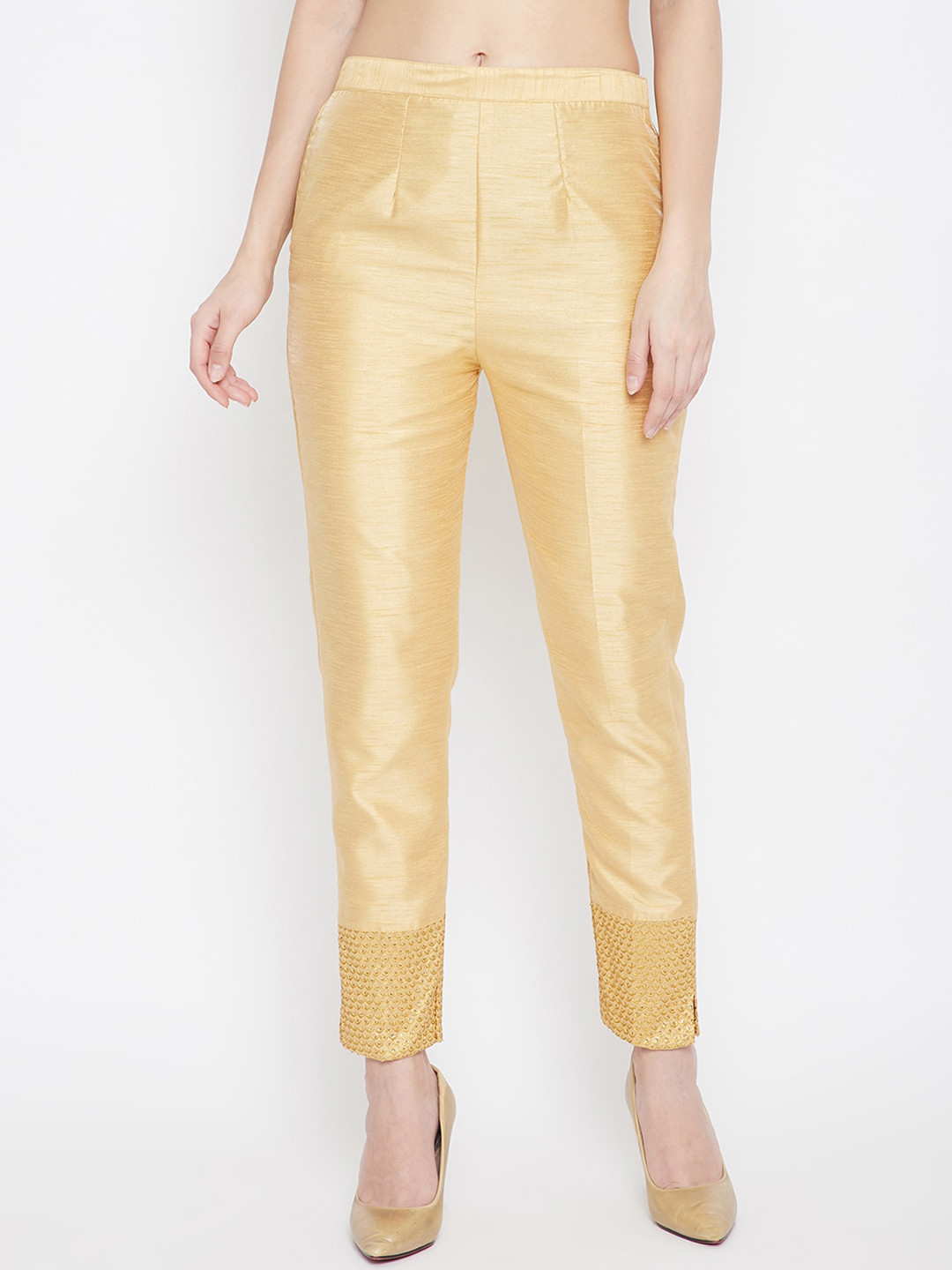 

Clora Creation Women Beige Smart Easy Wash Trousers