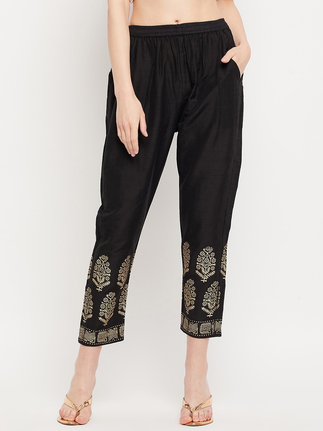 

Clora Creation Women Black Smart Easy Wash Trousers