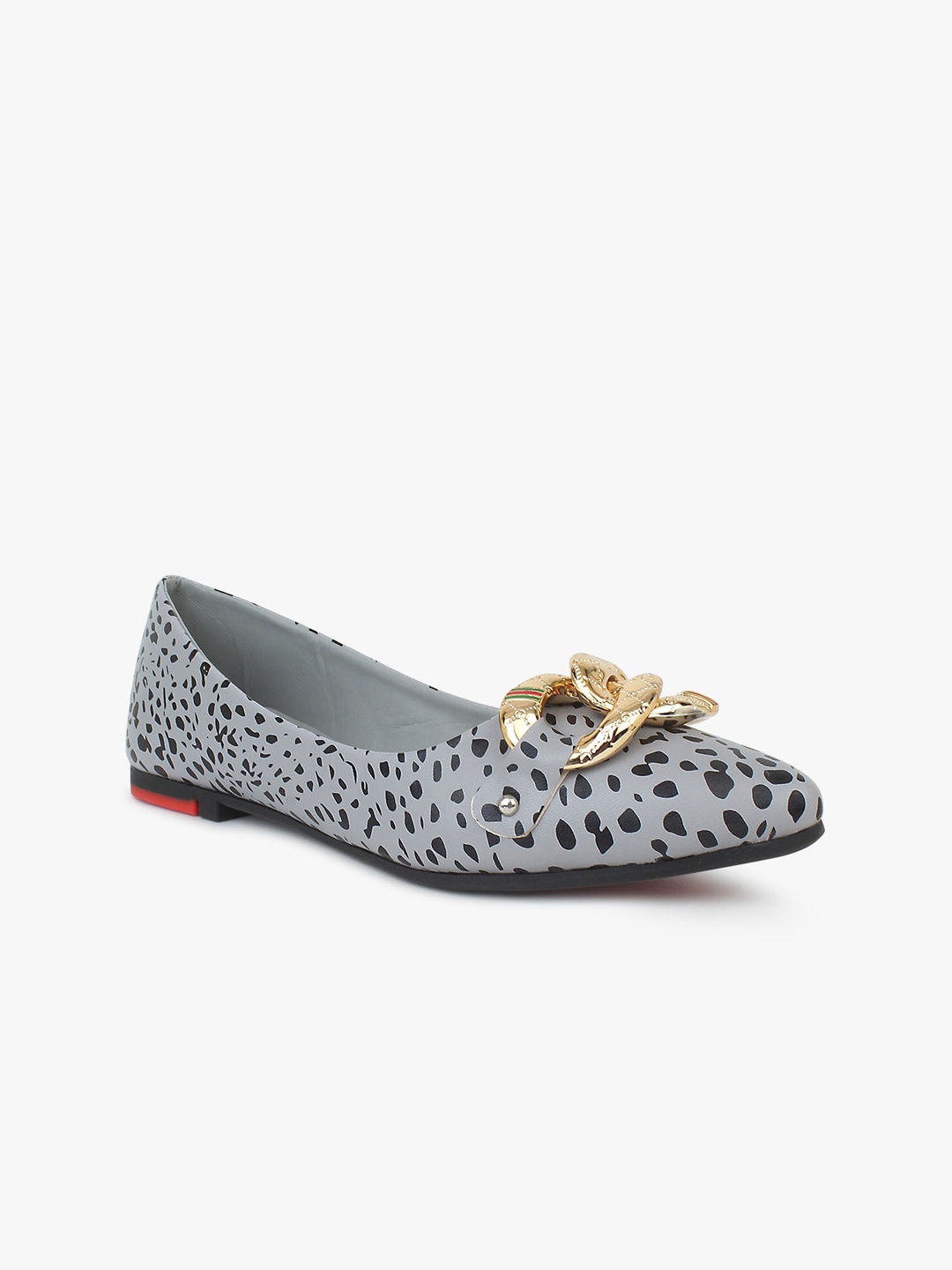 

DressBerry Women Grey Printed Embellished Ballerinas Flats