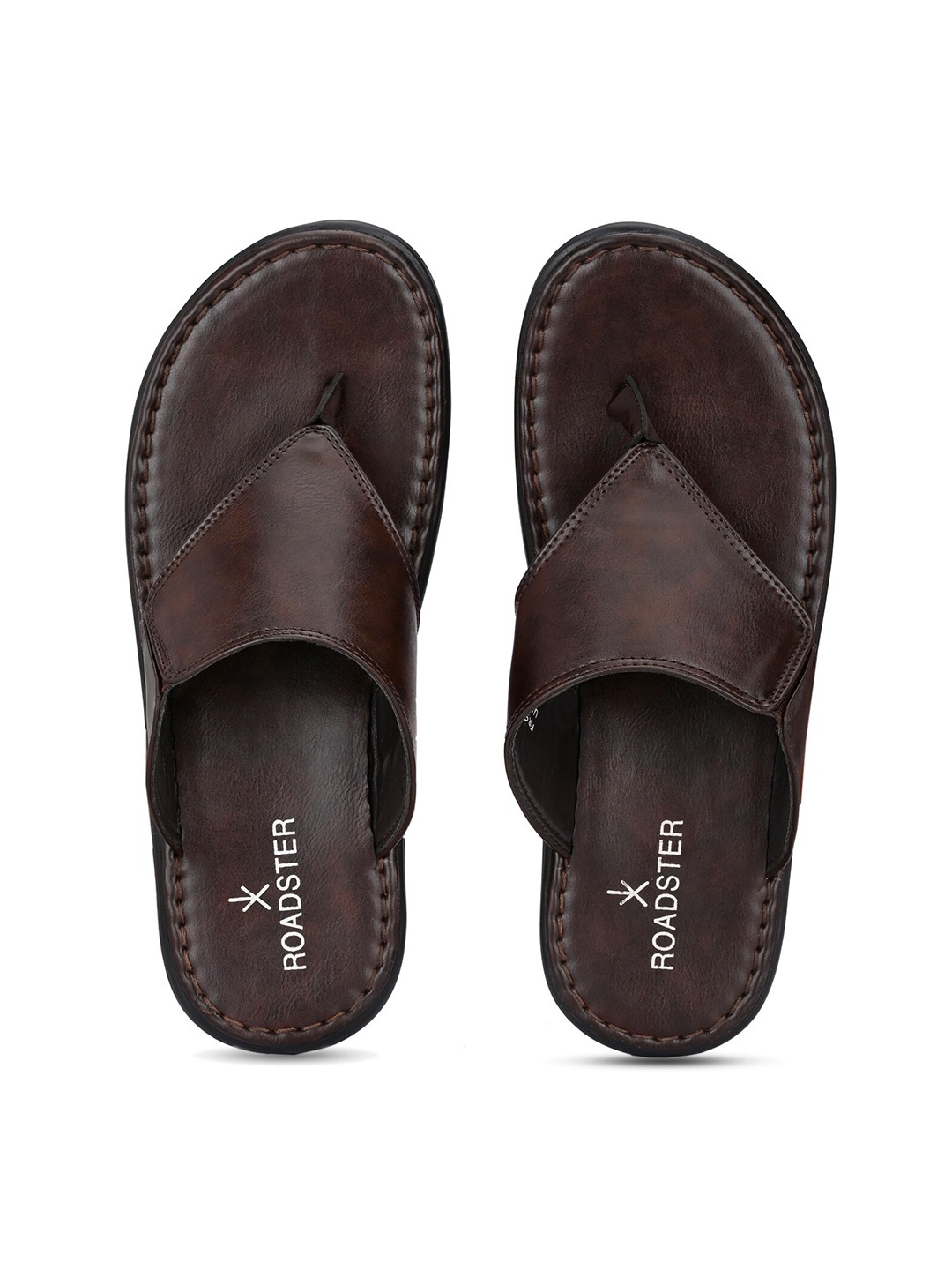 

Roadster Men Brown Leather Comfort Sandals