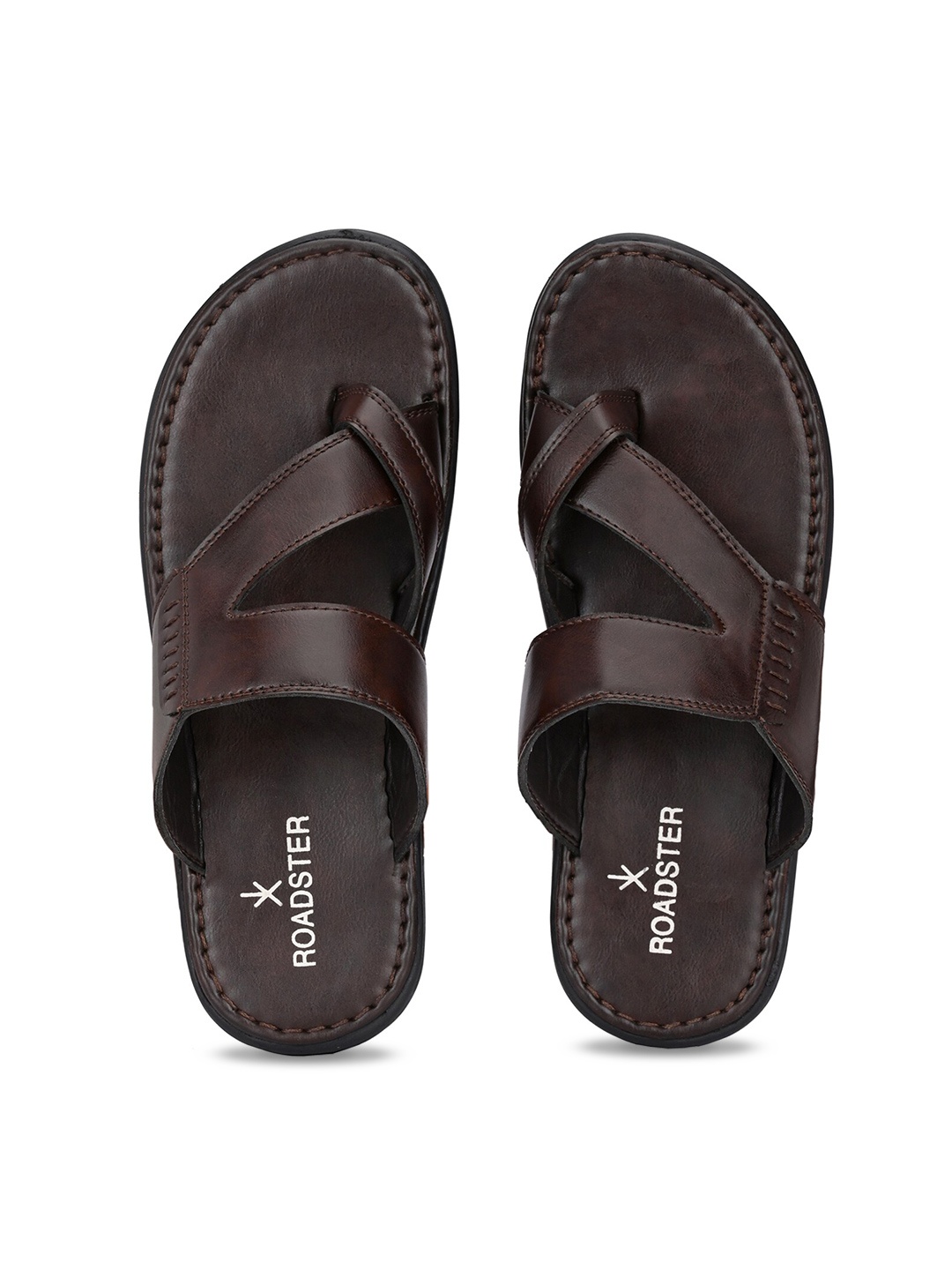 

Roadster Men Brown Leather Comfort Sandals