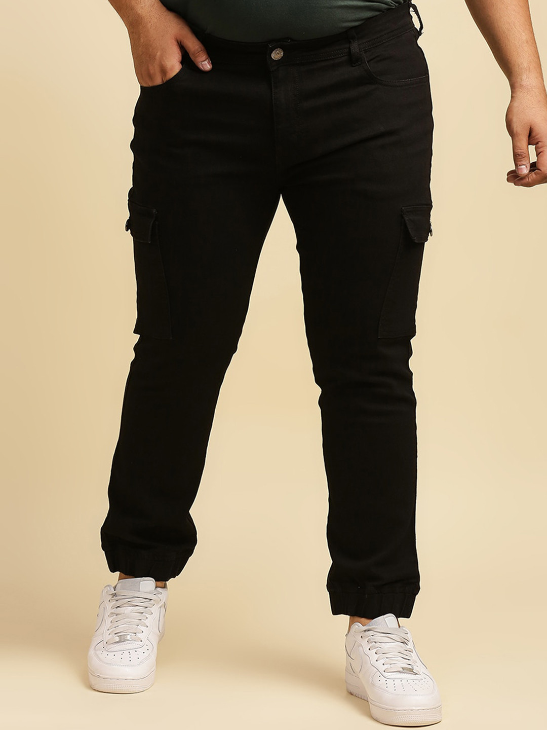 

Freeform by High Star Men Plus Size Black Slim Fit Clean Look Jeans