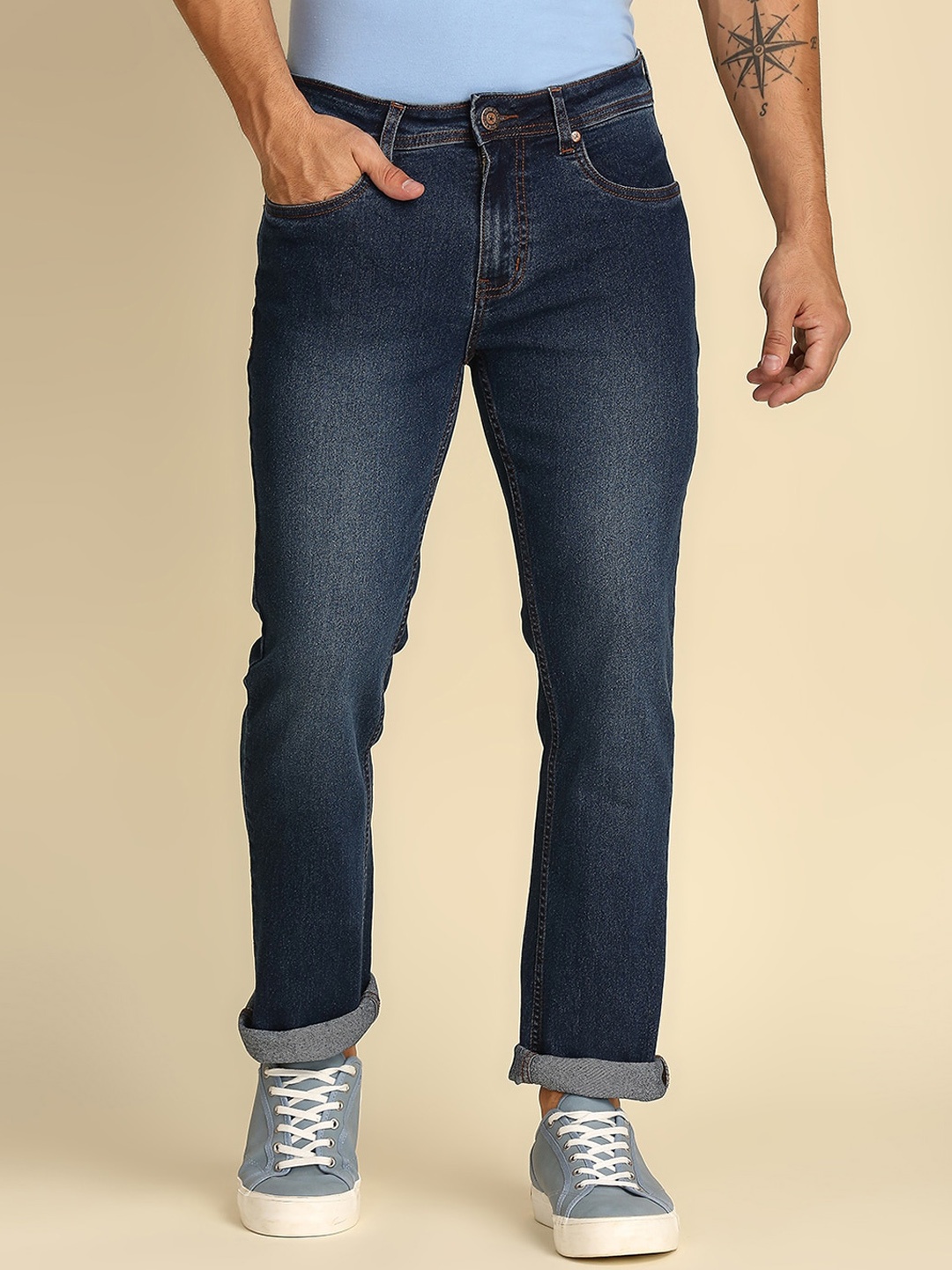 

High Star Men Blue Slim Fit Light Fade Jeans
