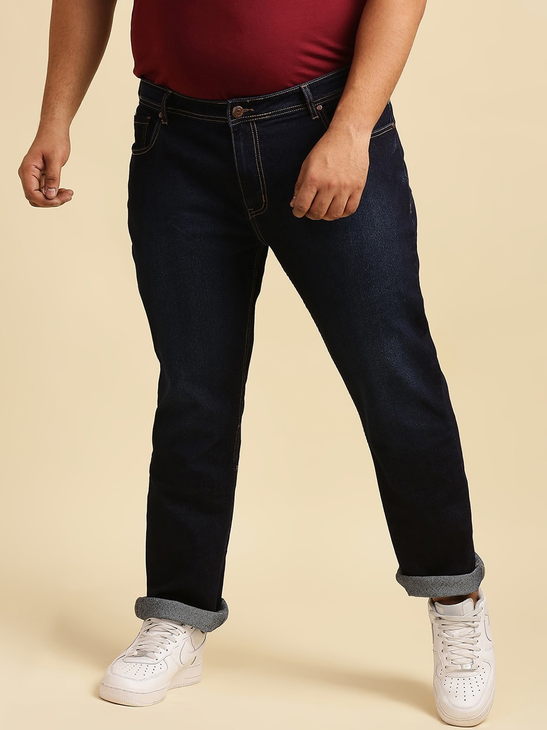 

Freeform by High Star Plus Size Men Blue Slim Fit Jeans