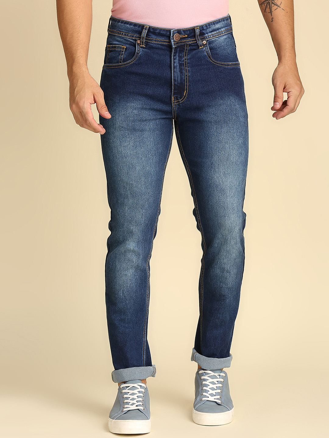 

High Star Men Blue Slim Fit Light Fade Jeans