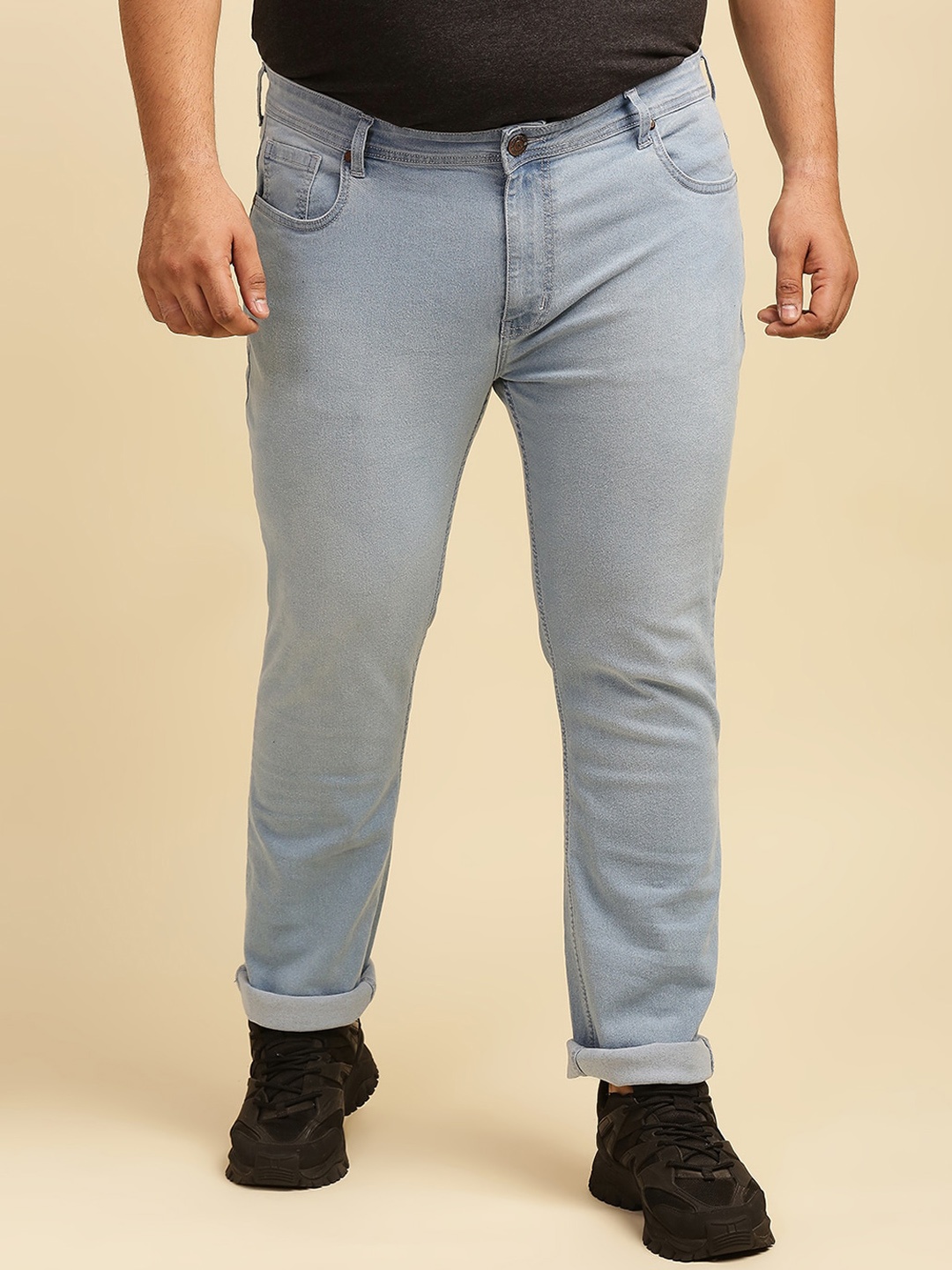 

Freeform by High Star Plus Size Men Blue Slim Fit Jeans
