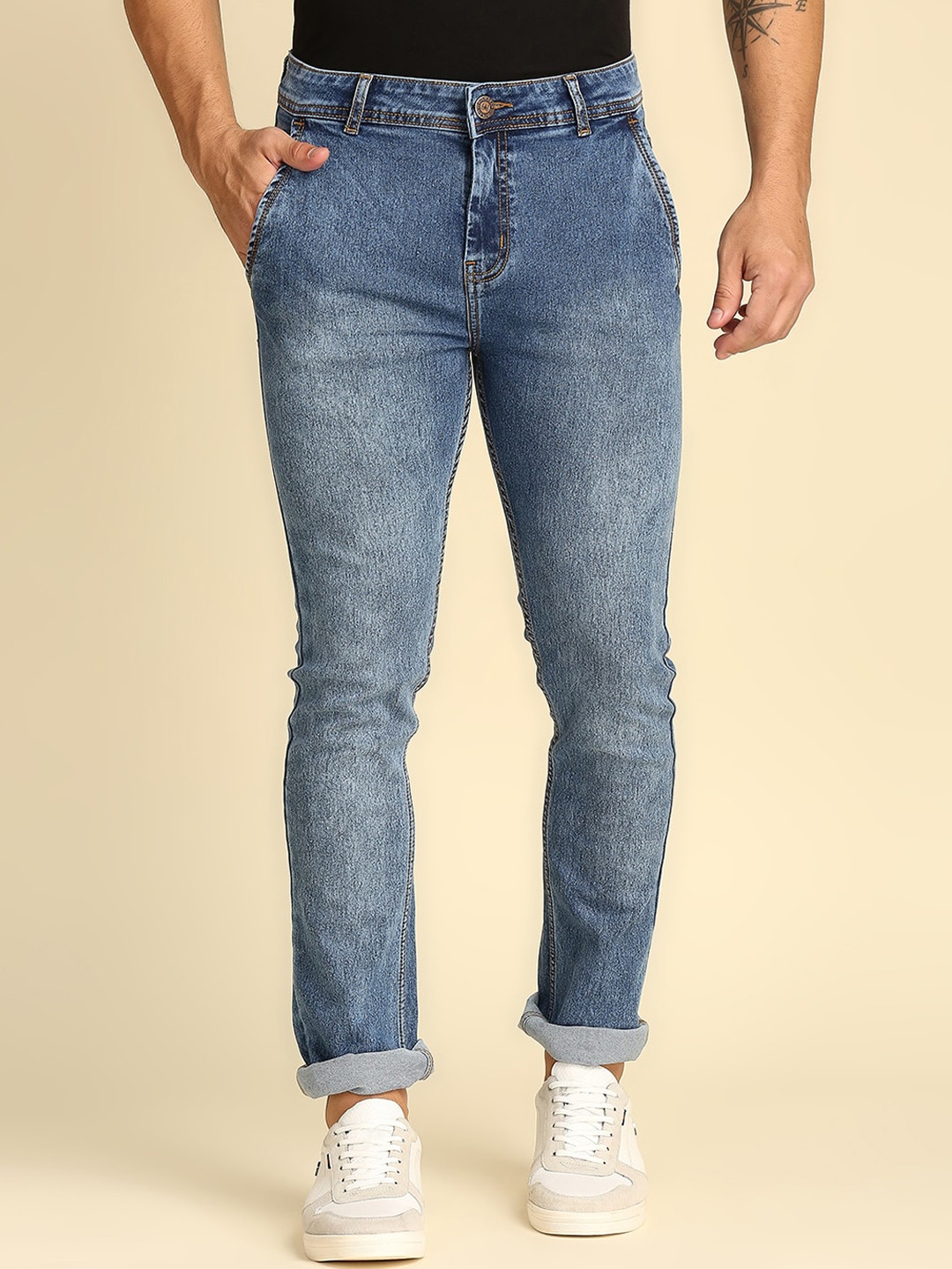 

High Star Men Blue Slim Fit Heavy Fade Jeans