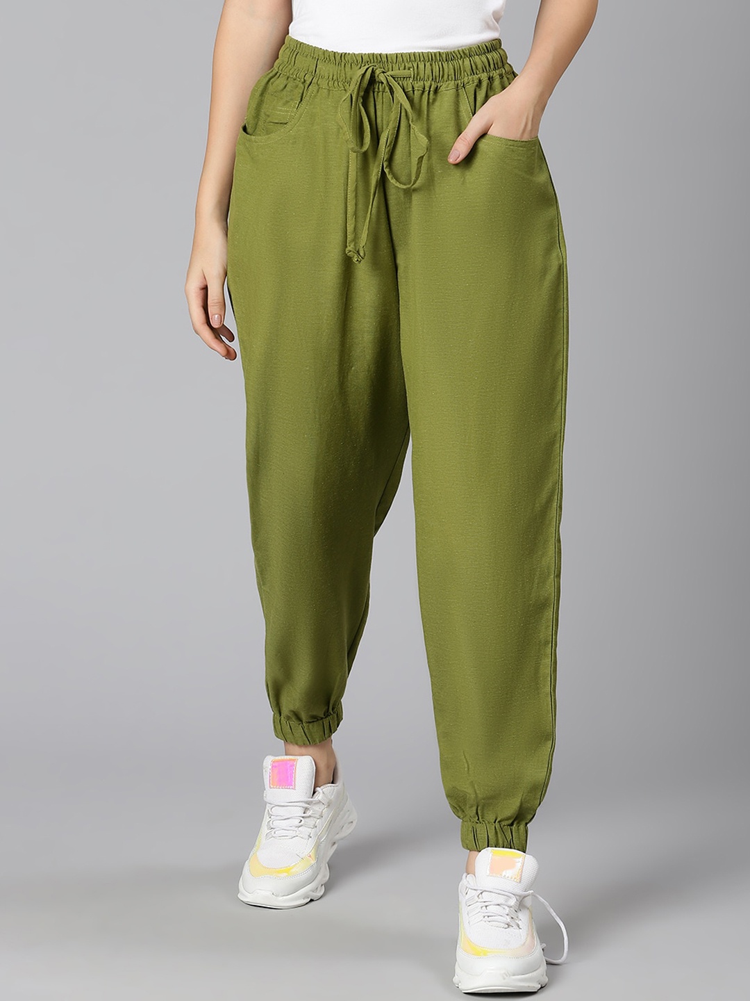 

Oxolloxo Women Khaki Joggers Trousers