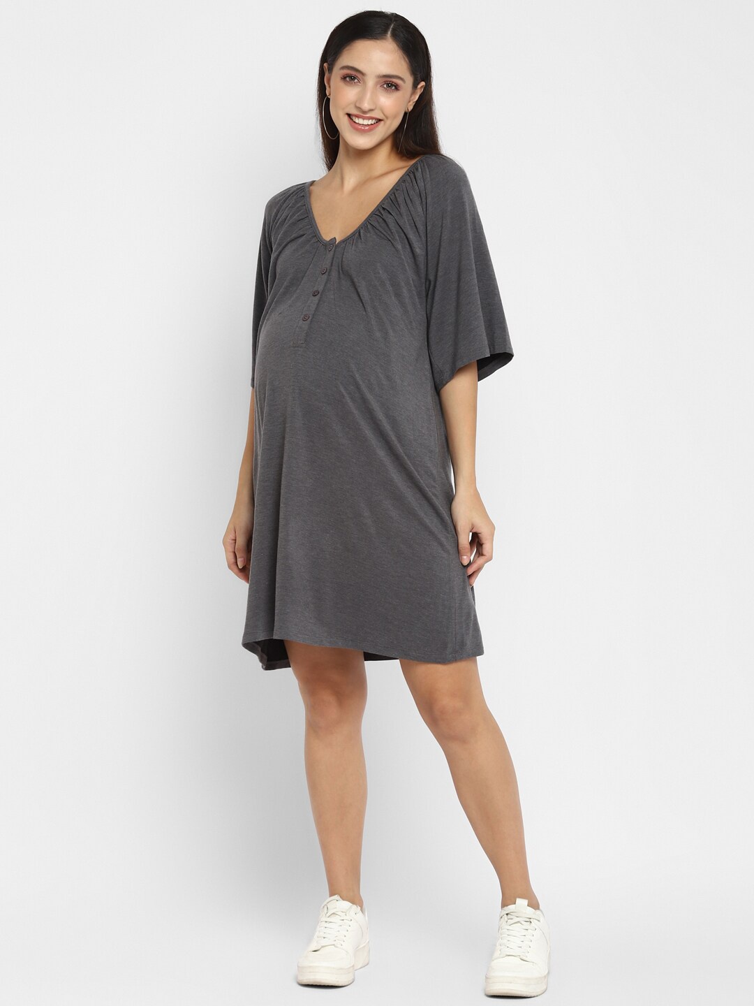 

Momsoon Maternity Grey Maternity A-Line Dress