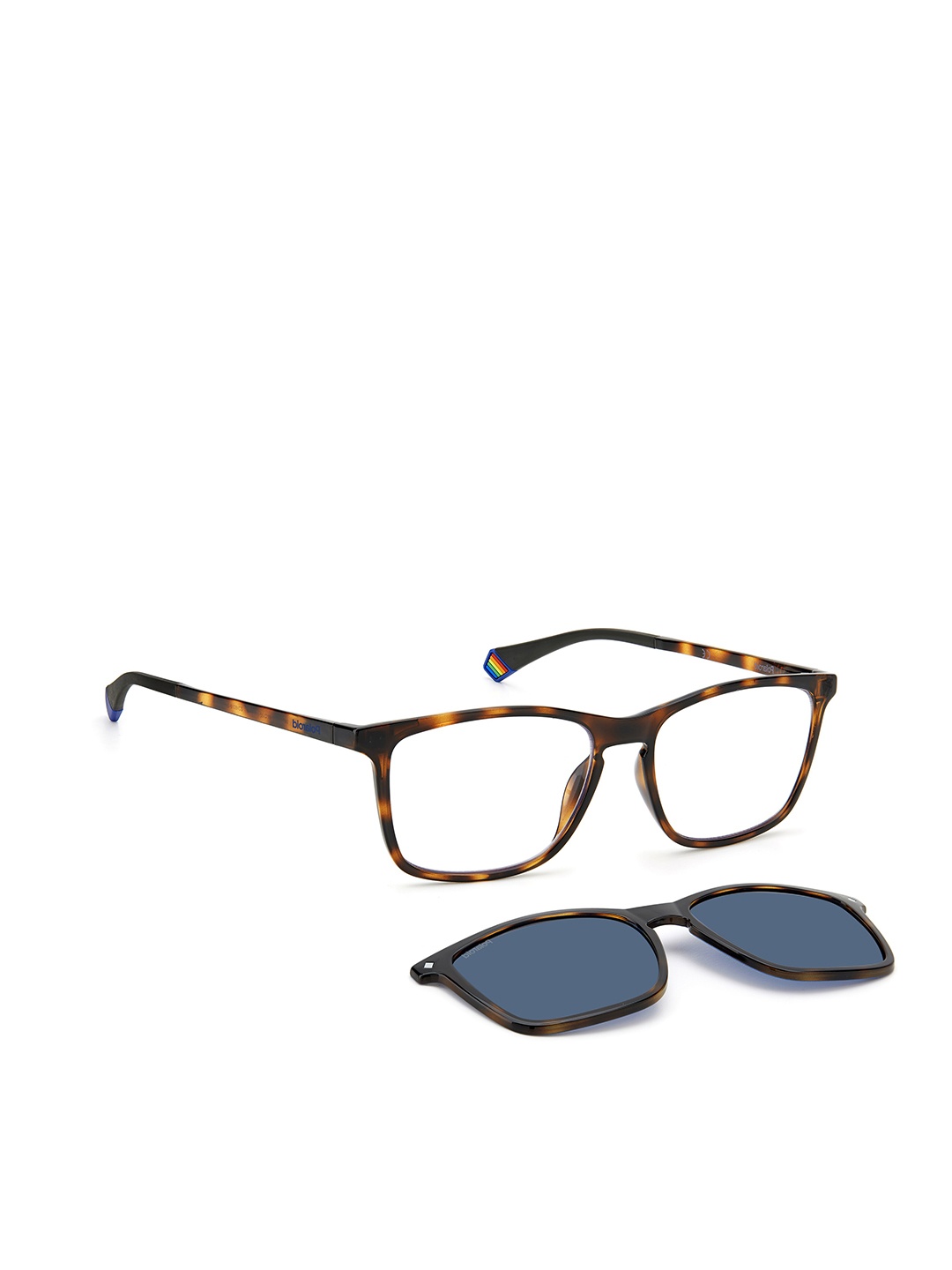 

Polaroid Unisex Blue Lens & Brown Rectangle Sunglasses with Polarised and UV Protected Lens