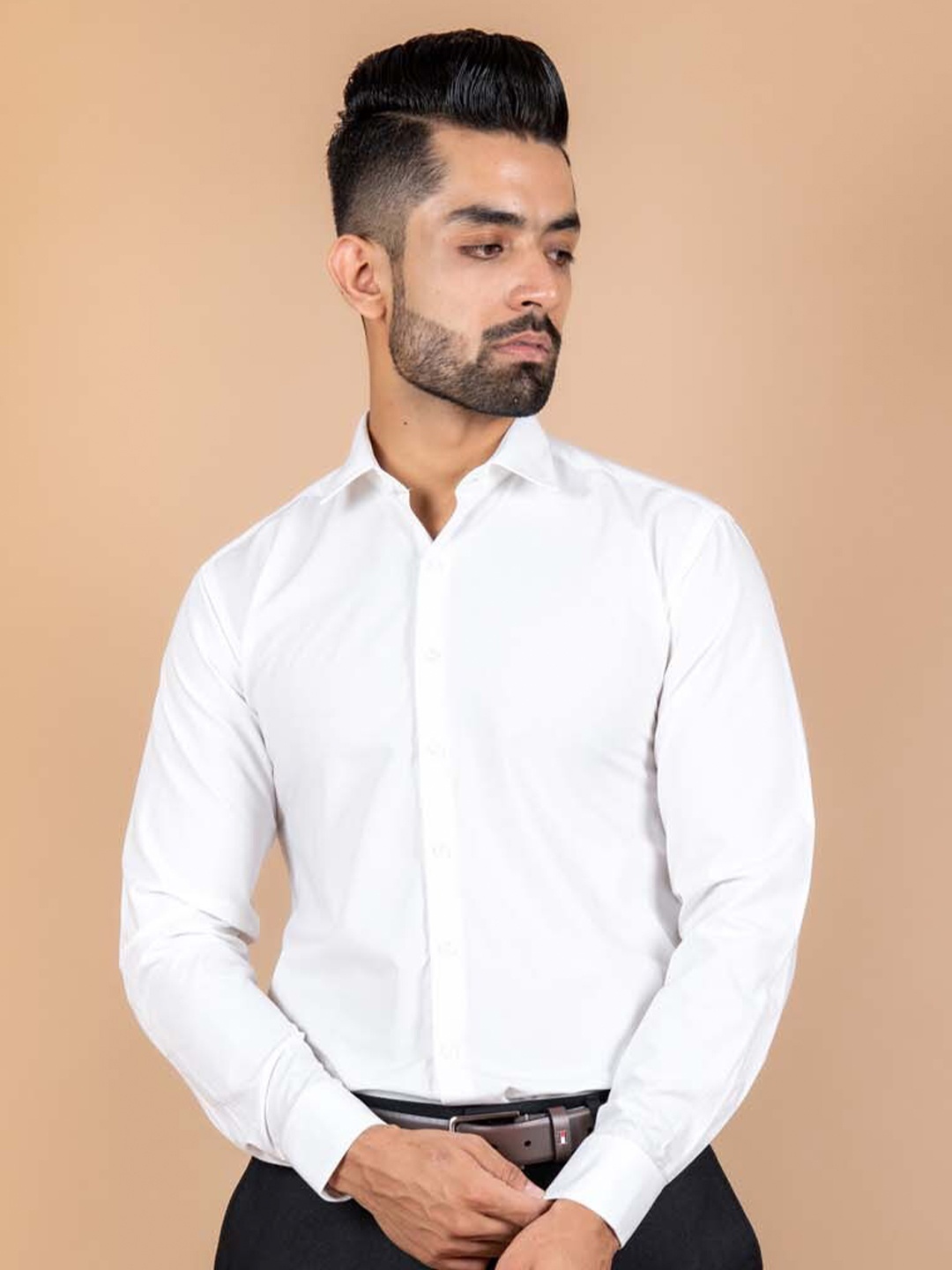 

Tistabene Men White Solid Comfort Formal Shirt