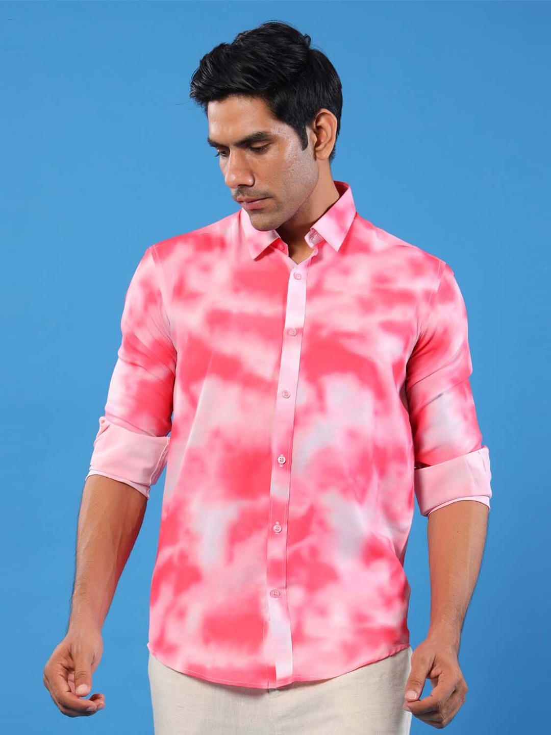 

Tistabene Men Pink Comfort Printed Casual Shirt