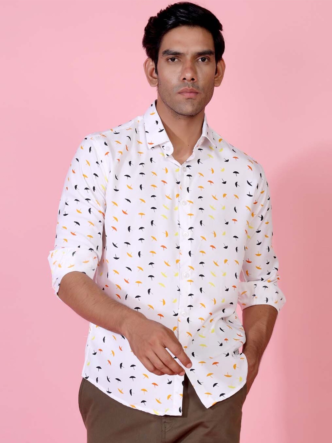 

Tistabene Men White Comfort Printed Casual Shirt
