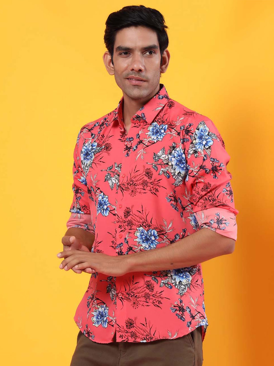 

Tistabene Men Pink Comfort Printed Casual Shirt