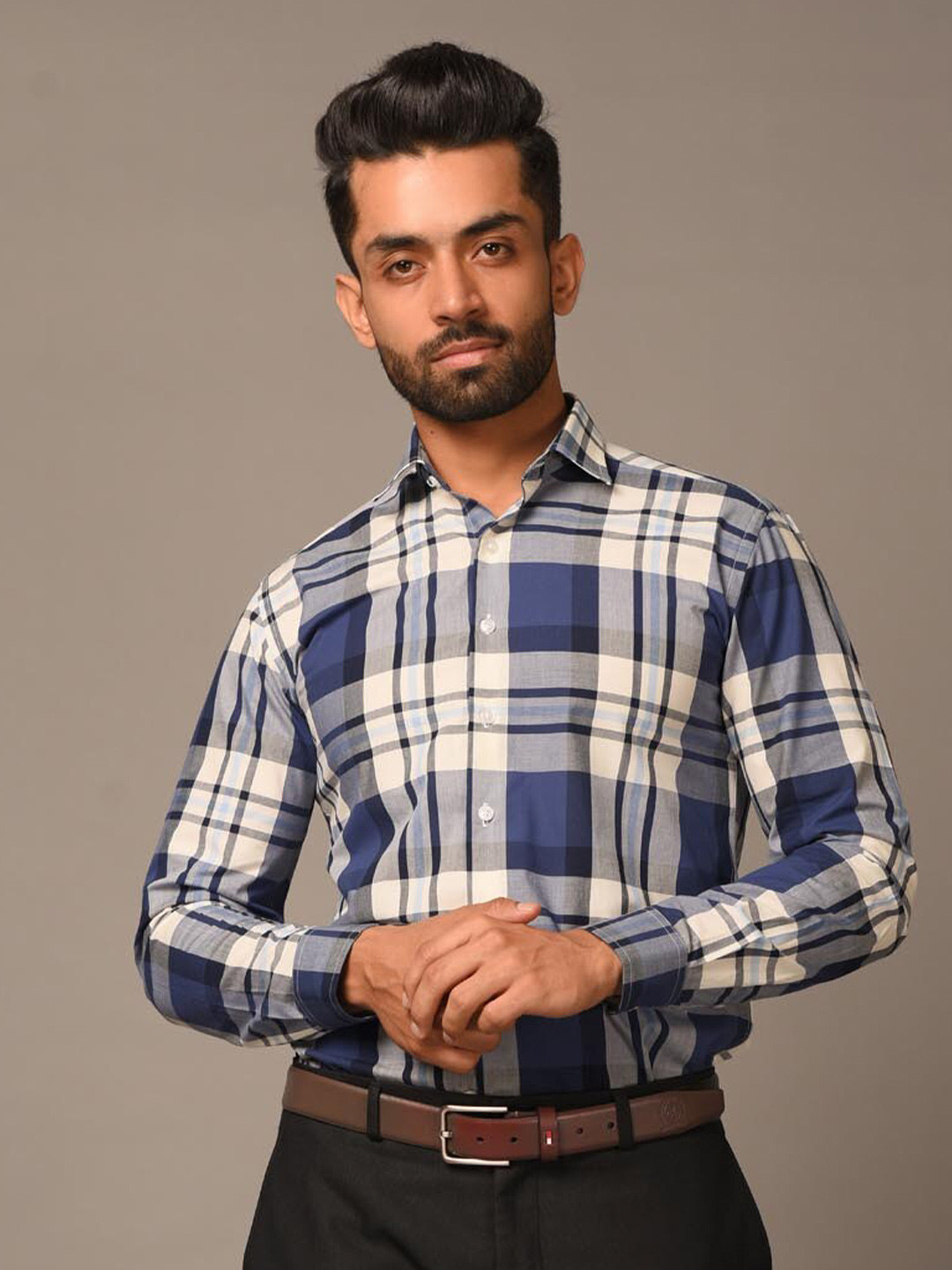 

Tistabene Men Blue Comfort Tartan Checked Casual Shirt
