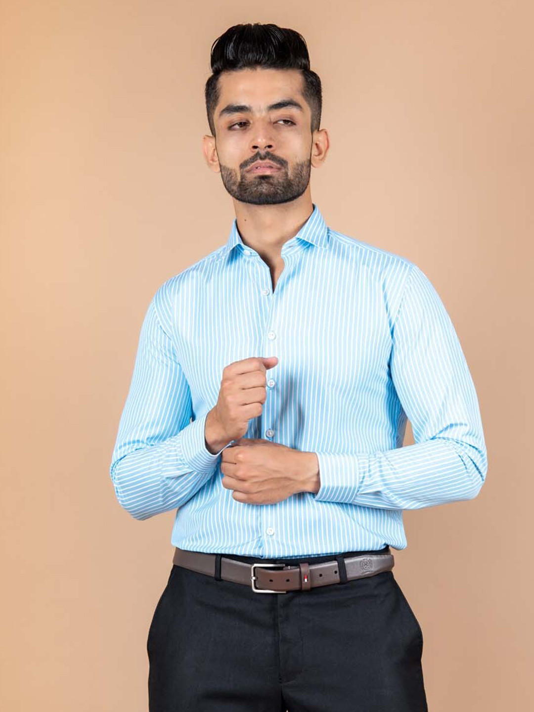 

Tistabene Men Pink Comfort Striped Formal Shirt