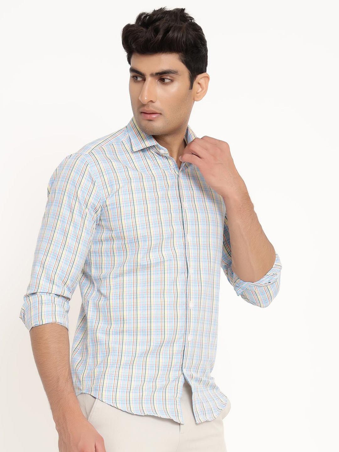 

Tistabene Men Blue Comfort Checked Casual Shirt