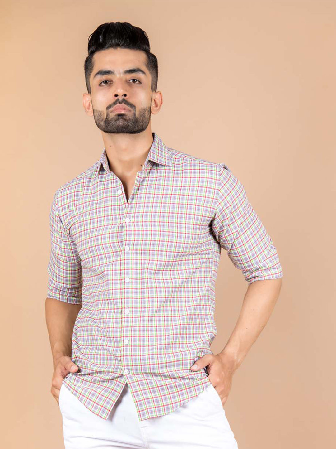 

Tistabene Men Green Comfort Checked Casual Shirt
