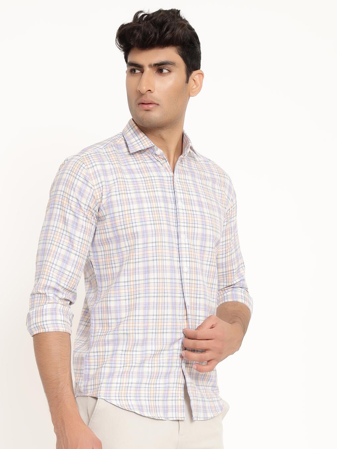 

Tistabene Men Blue Regular Fit Comfort Checked Casual Shirt