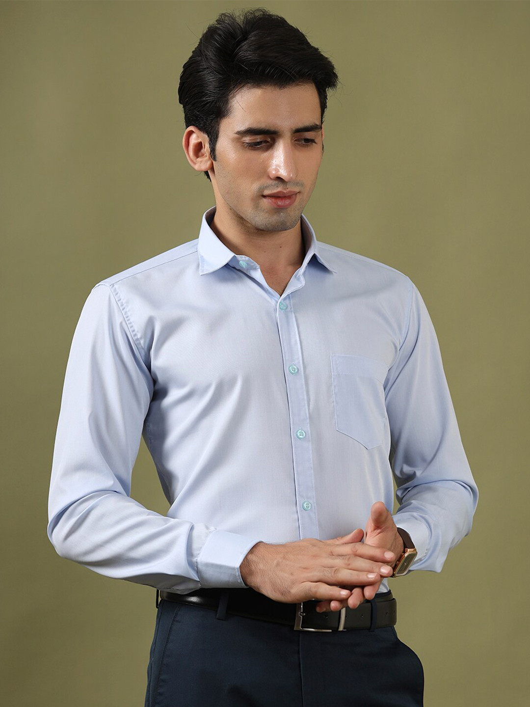 

Tistabene Men Blue Comfort Formal Solid Cotton Shirt