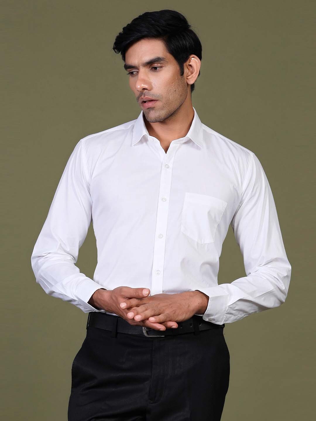 

Tistabene Men White Comfort Floral Formal Cotton Shirt