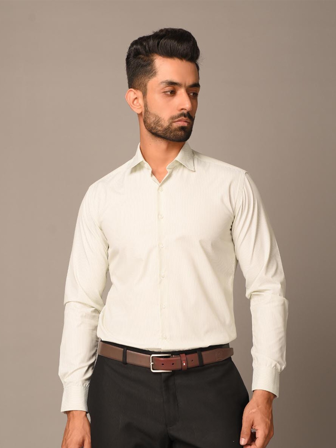 

Tistabene Men Lime Green Comfort Formal Cotton Shirt