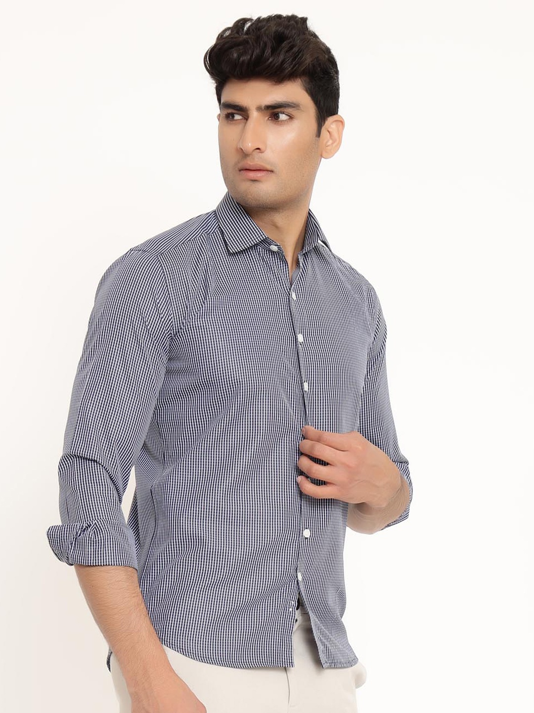 

Tistabene Men Blue Comfort Striped Cotton Casual Shirt