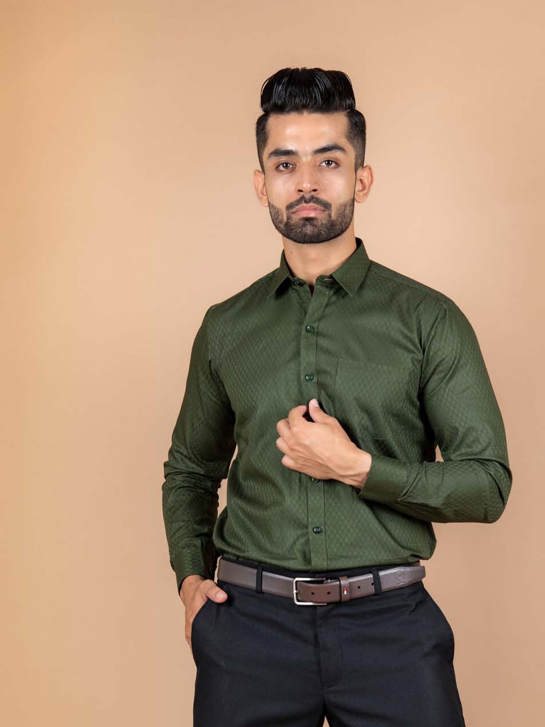 

Tistabene Men Green Comfort Formal Cotton Shirt