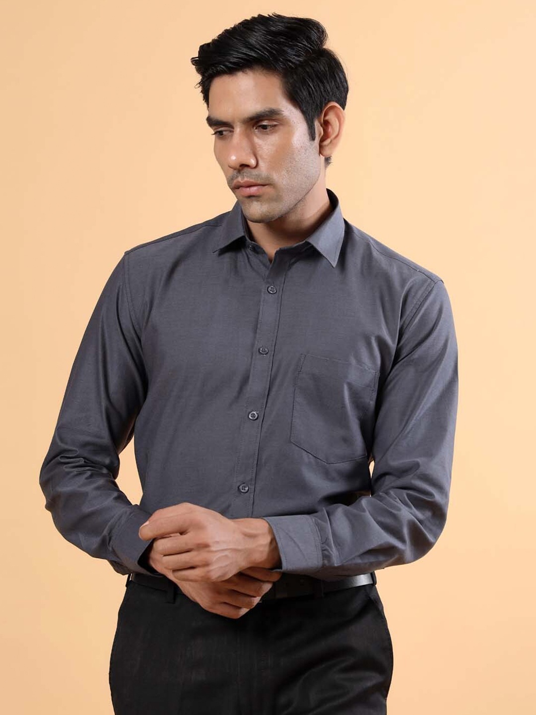 

Tistabene Men Grey Comfort Formal Cotton Shirt