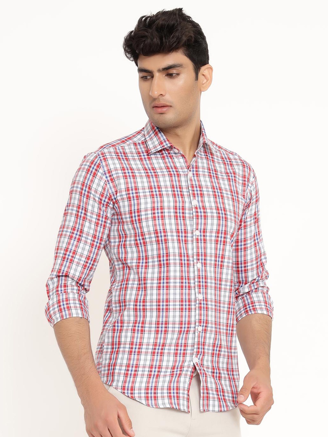 

Tistabene Men Red Comfort Tartan Checked Casual Shirt