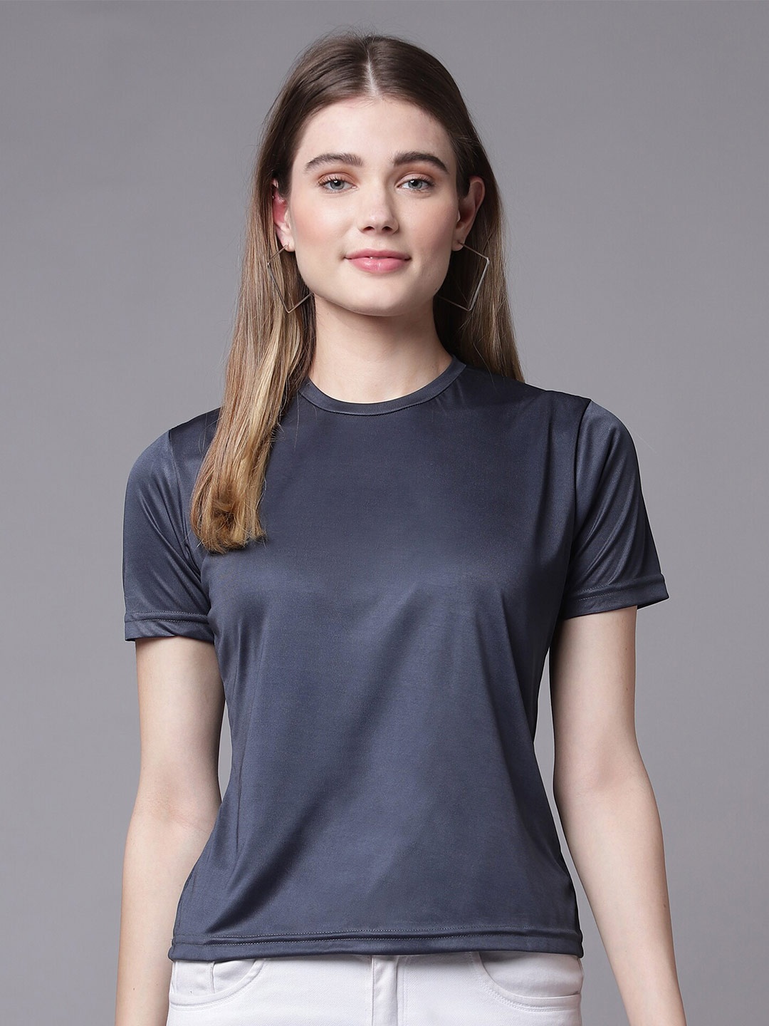 

THE EG STORE Women Grey T-shirt