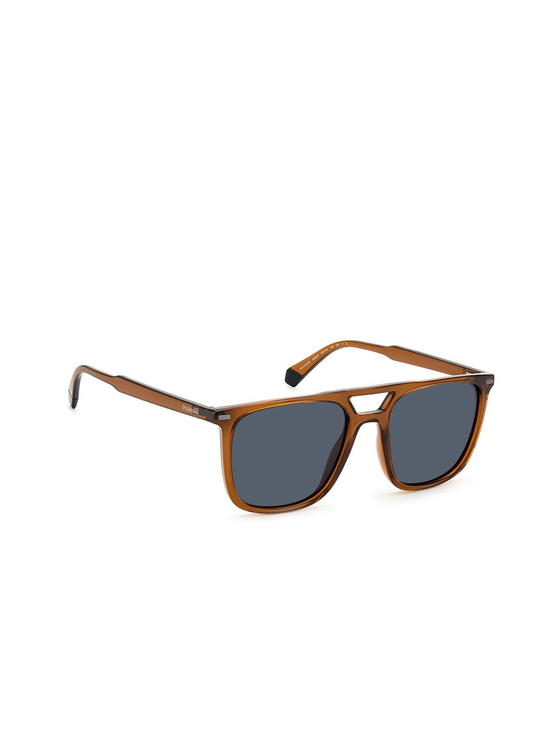 

Polaroid Unisex Blue Lens & Brown Square Sunglasses with Polarised and UV Protected Lens