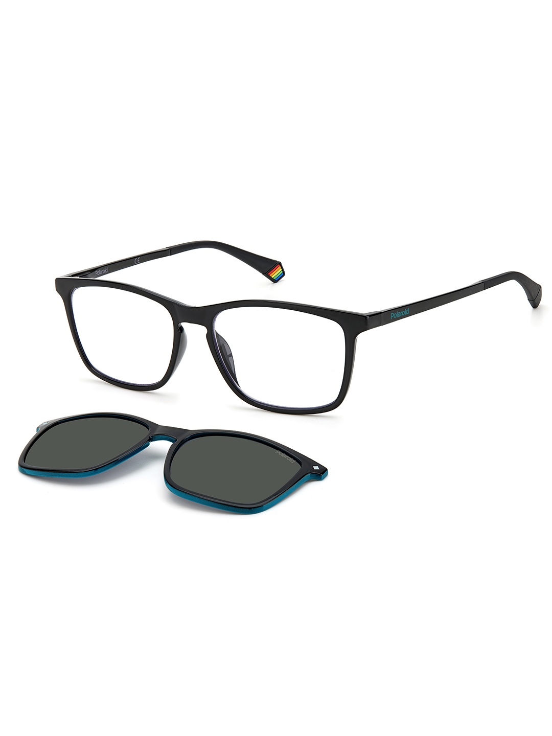 

Polaroid Unisex Grey Lens & Black Rectangle Sunglasses with Polarised and UV Protected Lens