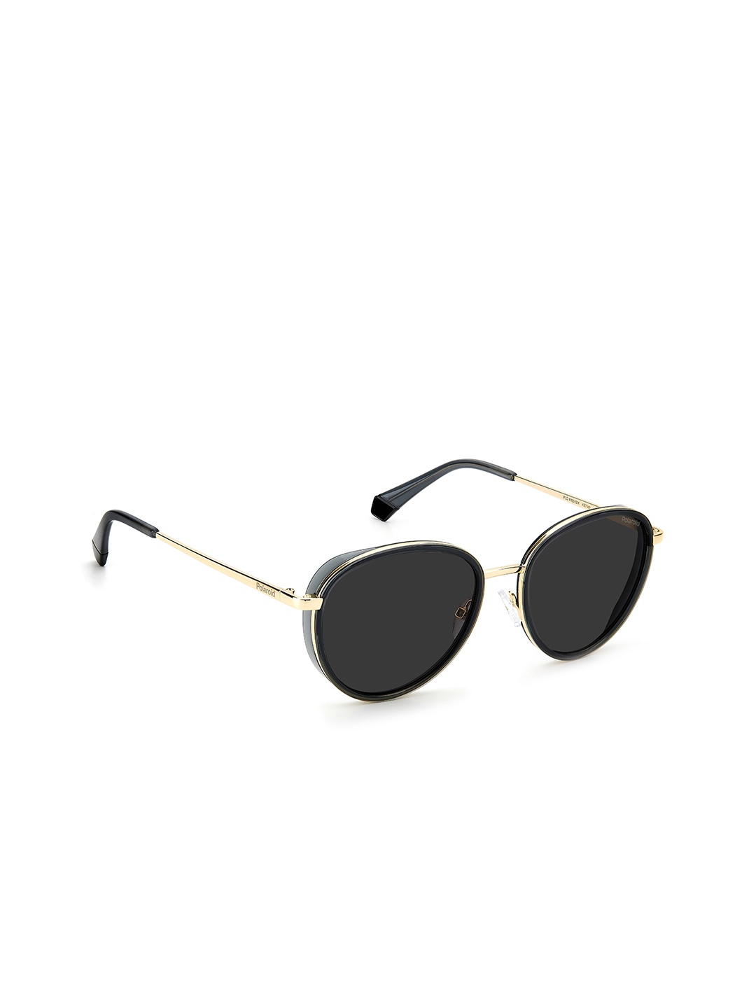 

Polaroid Unisex Grey Lens & Gold-Toned Round Sunglasses with Polarised and UV Protected Lens