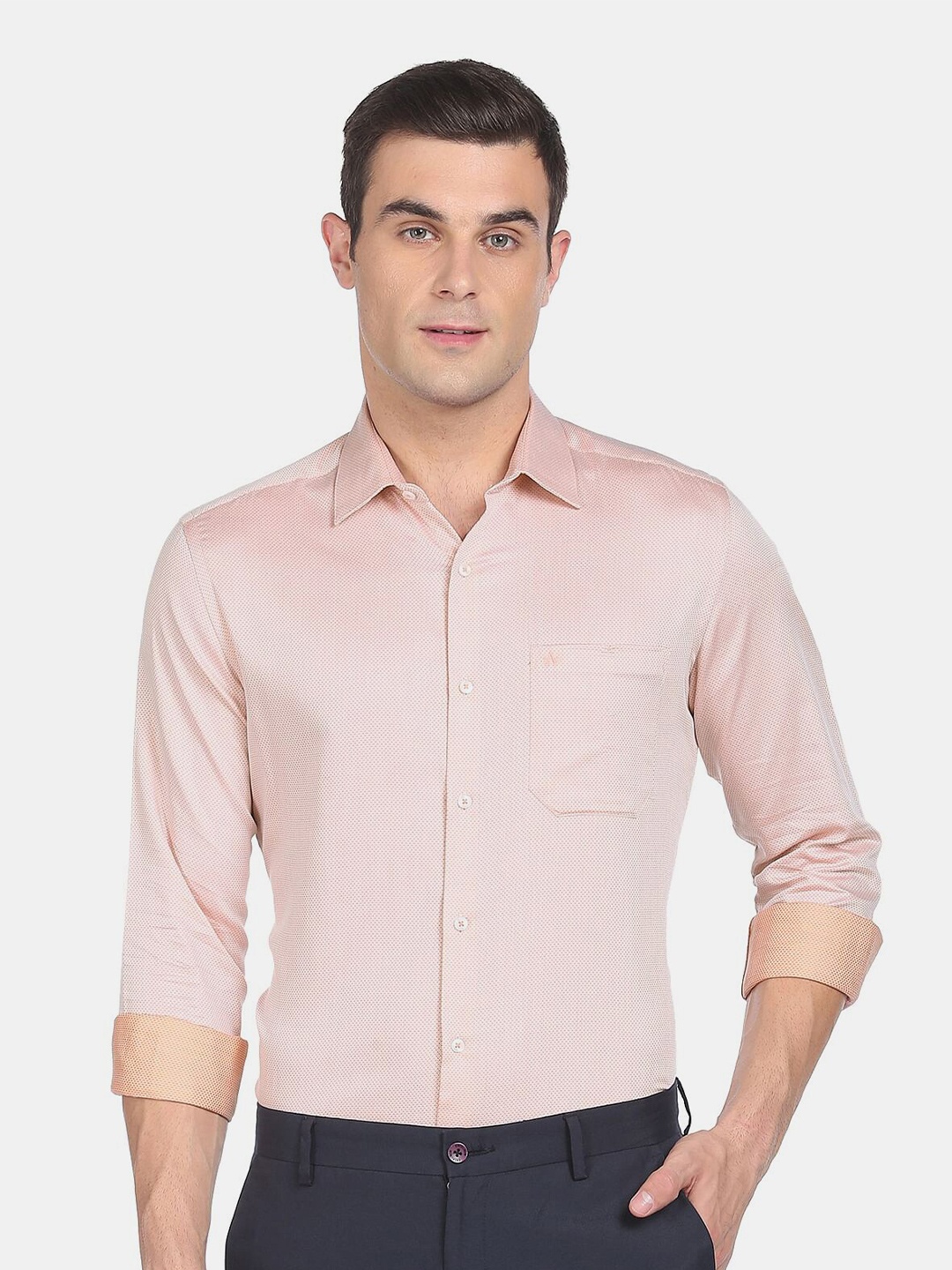 

Arrow Men Pink Slim Fit Printed Formal Shirt